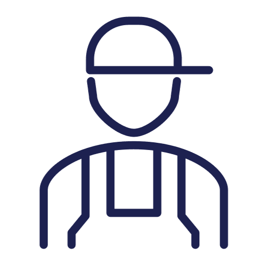 Outline of person wearing a cap.