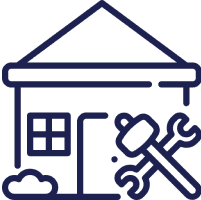 A home with a wrench and toolbox icon.